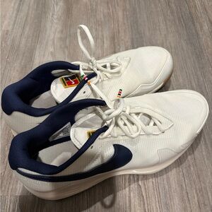 Nike Court White and Blue Tennis Shoes